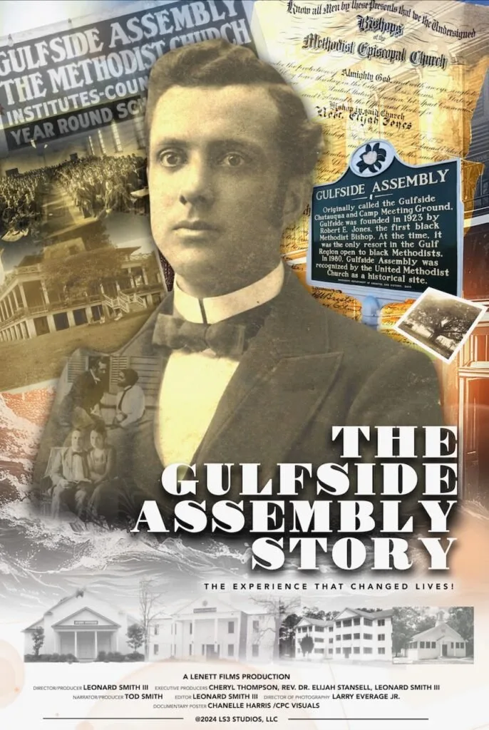 Poster for The Gulfside Assembly Story, featuring an archival portrait of Bishop Robert E. Jones